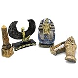 TAC IBEX Egyptian Figure Décor Decoration Ancient Pyramid Sculpture Pharaoh Obelisk Egypt Statue Decorative Decor Figurine Building Ornament Set of 4
