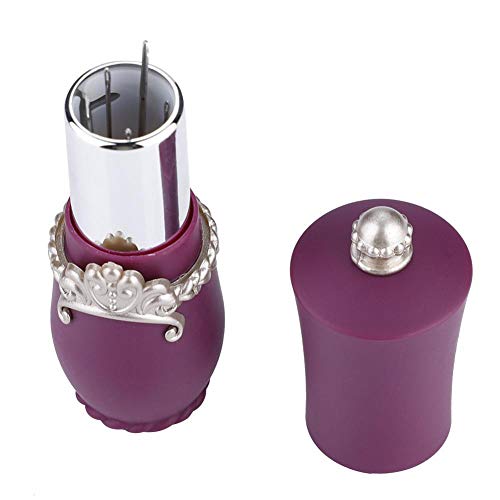 Hilitand Pin - Cojín de lápiz Labial con Forma de Aguja portátil, pincushions para Coser con 5 Agujas para Coser (Violeta)