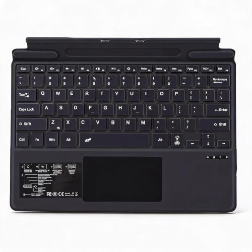 Sxhlseller Bluetooth Tastatur for SurfacePro 11 10 9 8 X, Tablet Tastatur mit Touchpad, Wiederaufladbar, Schlank, 7 Farben Hintergrundbeleuchtung, Stifthalter for Arbeit und Reisen