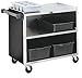 Vollrath Bussing Cart, 500 lb, cap., extra heavy duty paneled on three sides, with black vinyl finish, structural foam handle, three stainless 21"x35" shelves, 39-1/2"Lx21"WX34 3/4"H, 13-1/4" between shelves, Made in USA, 97182
