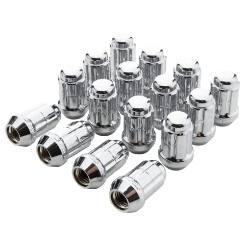 Image of Small Diameter Spline Acorn Lug Nuts - 17mm & 19mm Dual Hex Key - 3 /8 inch-24 Thread Size - Chrome Finish - Set of 16 (K4CS-00038GR)