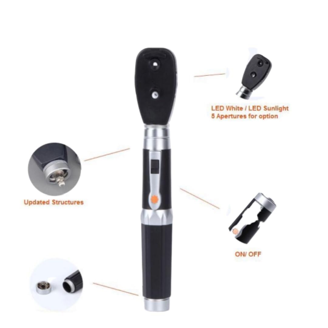 Kashsurg Portable Handheld Ophthalmoscope for Eye Examination with 5 Apertures and Storage Case With two Battery - Image 3 thumbnail