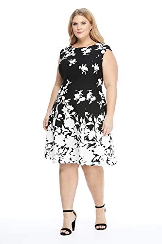 Image of London Times Womens Dresses Cap Sleeve Fit and Flare - Elegant Summer Cocktail Graduation Garden Party Wedding Guest Dress