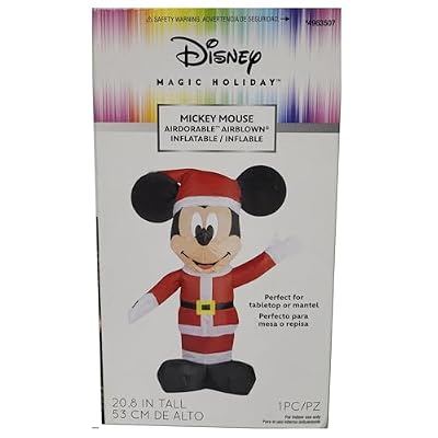 Gemmy Disney Magic Holiday Mickey Mouse Airdorable 20-inch Inflatable Indoor Use
