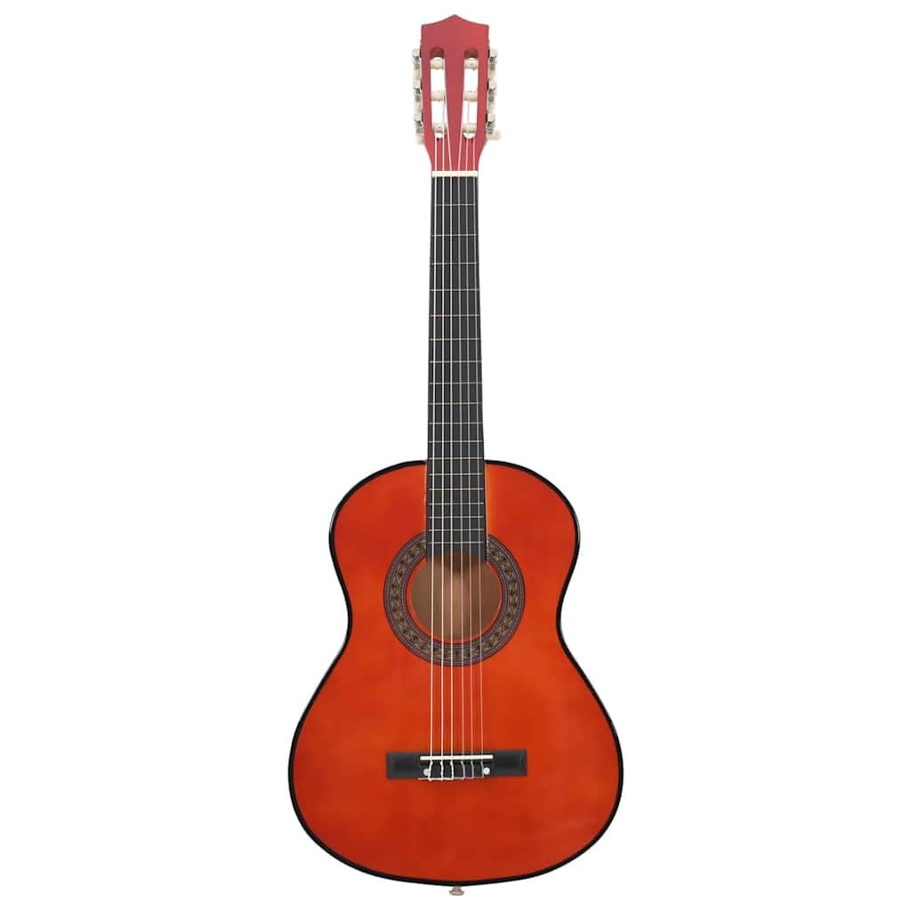 Klassische Konzertgitarre 1/2 Größe 34 Zoll für Kinder Anfänger inklusive Tasche Gurt Plektren Stimmhilfe Saiten Set Lindenholz Gitarre
