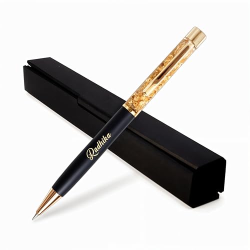 Image of MANAMA Premium Customize Ballpoint Name Pen | Blue Ink (Gold Flake) Personalized Gifts For Men And Women | Ideal For Wedding, Anniversary, Corporate Gifting, Velentine, Birthday Office Employe