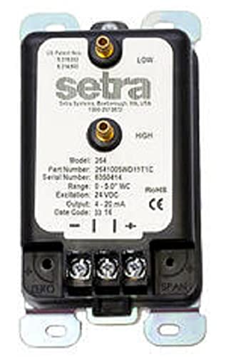 SETRA 264 2641005WB11T1C PRESSURE 24V-DC 0-20MA TRANSDUCER +/-5IN WC B207557