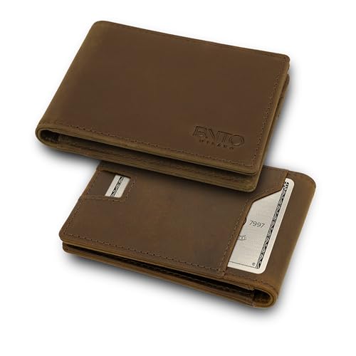 BNTO Milano Leather Wallets For Men | A RFID Wallet For Men Designed to Securely Carry Your Essentials. Slim Wallet, Small And Thin Bifold Design (Brown)