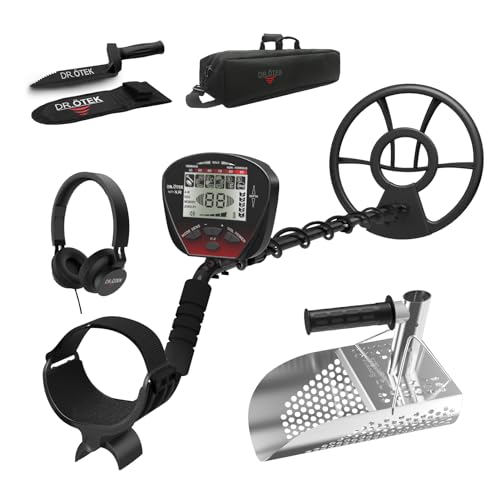 DR.ÖTEK Metal Detector for Adults Professional and Heavy Duty Shovel Sand Sifter for Beach