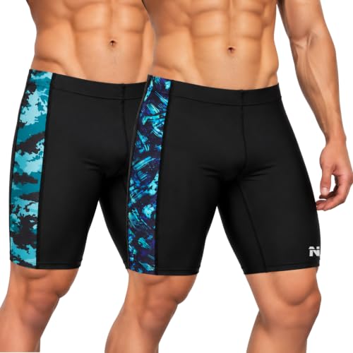 Image of NINQ Mens 2 Pack Polyester Yoga Short Men Summer Running Gym Sports Shorts with Pockets Shorts for Men (in, Alpha, 2XL, Regular, BLACK2)