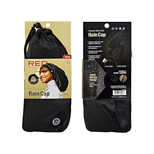 Bonnet de pluie doublé en satin imperméable avec sangle réglable