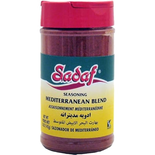 Sadaf Mediterranean Seasoning - Mediterranean Blend Seasoning for Vegetables, Meat Or Marinades - Mediterranean Spices for Cooking - Kosher - Vegetarian - 5 oz Bottle With Shaker Top