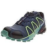 Salomon Women's Speedcross 4 W Trail Runner, Slate Blue/Spa Blue/Fresh Green, 8 B(M) US