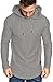 Aiyino Men's Big And Tall Long Sleeve Athletic Hoodies Sport Sweatshirt Solid Color Fashion Pullover 5XL Light Grey