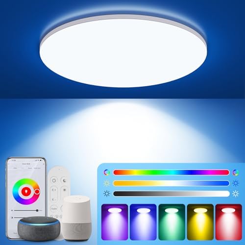 Woward Smart LED Deckenleuchte Dimmbar – Mit WLAN, Alexa, Google Home, Fernbedienung, 85 W (Modell WOW-3D-5S-5085)