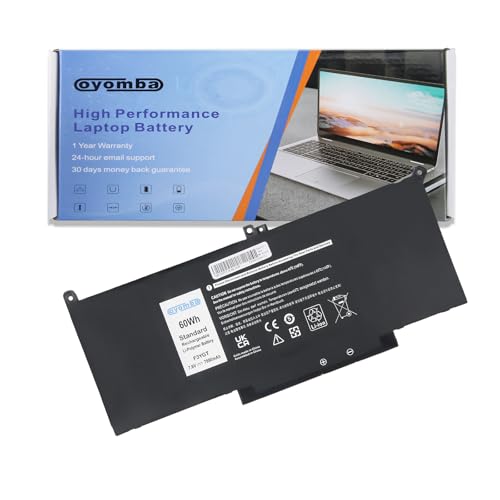 OYOMBA F3YGT DM3WC Laptop Battery for Dell Latitude 7480 7490 7280 7290 7380 7390 E7480 E7490 E7280 451-BBYE DM3WC DM6WC 2X39G KG7VF P29S002 P22 9999999P73G000