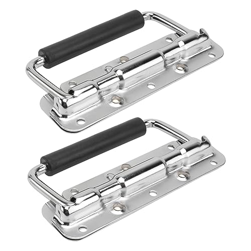 Holibanna 2Pcs Chrome Flight Case Handle Durable Folding Knobs for Tool Cases Heavy Duty Grip Design for Secure Transport and Storage