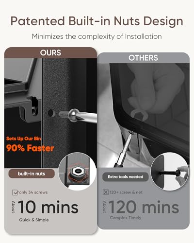 THEGROW'ING Updated 43 Gallon Compost Bin Outdoor, Fast Assemble Tumbling Composter, Dual Chamber Composter Tumbler, Rotating Compost Bin for Outside, Backyard, Garden and Yard, Coffee - Image 5