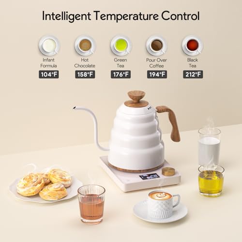 Tetera eléctrica cuello de cisne 0.9L control temperatura digital miniatura 2