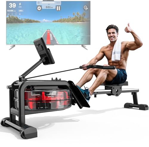 ORISYN Máquina de Remo para casa, máquina de Remo Profesional con Ordenador de a Bordo Bluetooth, máquina de Remo Plegable para Tablet Ajustable, Capacidad de 160 kg