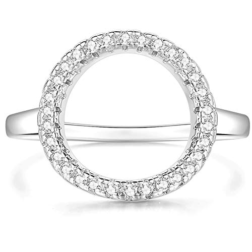 Jude Jewelers Silver Rose Gold Open Circle Karma Promise Statement Ring3