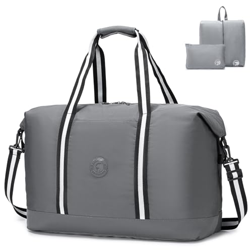 SPAHER 50L Reisetasche Groß Handgepäck Tasche 55x40x23 Germanwings Lufthansa TUI Airways Faltbare Sporttasche Damen Herren Carry on Luggage Gym Duffle Bag Weekender Fitness Bag mit Schuhbeutel