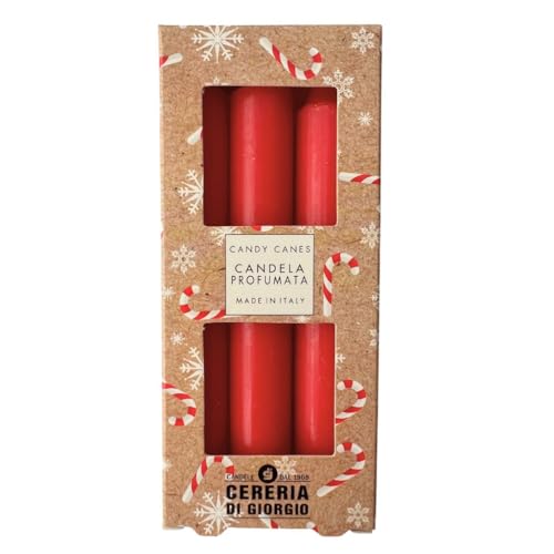 Cereria Di Giorgio - 3 Candele Profumate Candy Canes - Pocket Season Natale - Diametro 1.9 cm Altezza 12.5 cm - Durata 3.5 ore