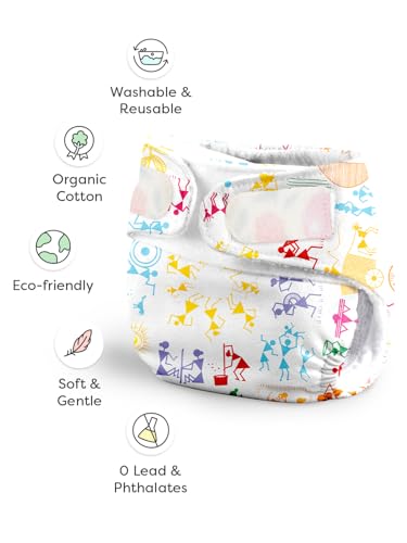 Image of SuperBottoms New Born UNO Cloth Diaper Combo Pack - Includes 1 UNO Diaper, 1 DryFeel Magic Pad & 1 Universal Booster Pad - Reusable, Washable, Organic & Rash-Free - For Babies - 0-3M - Eco-Friendly