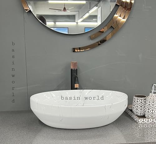 Image of IMPORTED Ceramic Wash Basin Countertop Tabletop Bathroom Sink Wash Basin (20 x 14.5 x 5.5 INCH) NCTT-442
