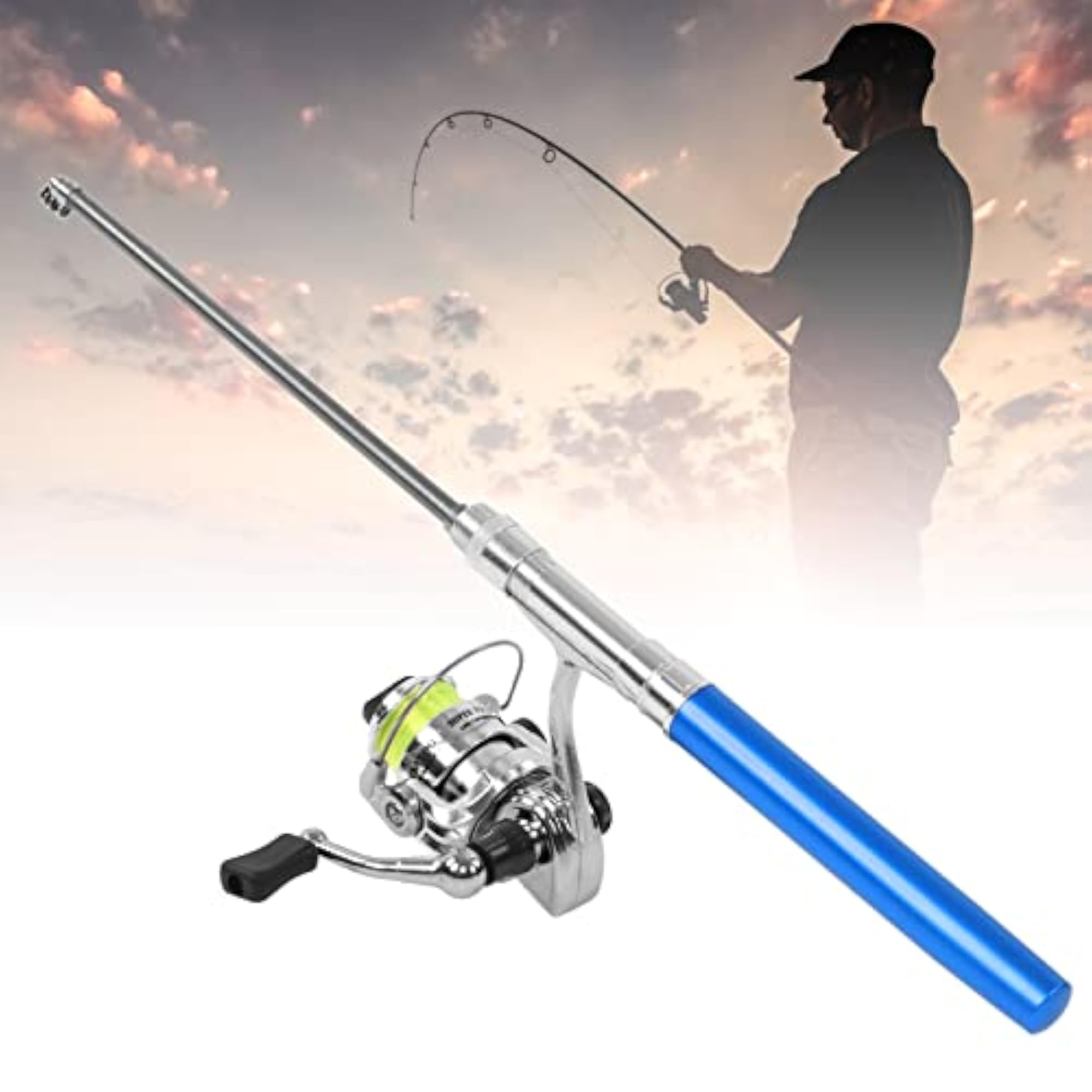 Pocket Fishing Pole with Reel Wheel, Mini Design