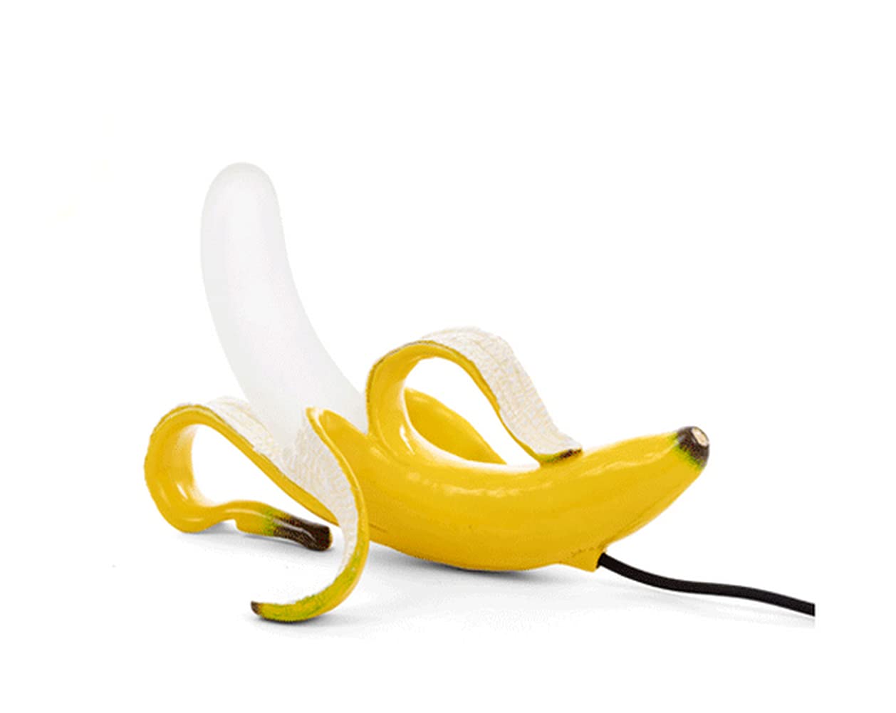 Ausuky White,Yellow Banana Table Lamps Modern Creative Design Bedside Lighting Bedroom Led Desk Lamp (Sitting Posture)