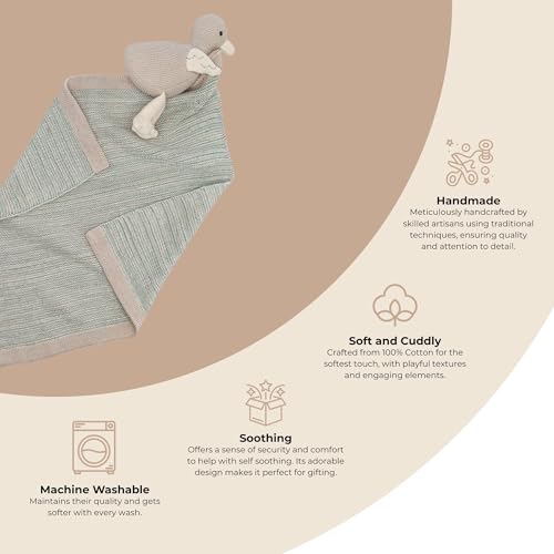 Image of Crane Baby Lovey Blanket, Security Blankets for Babies, Georgie The Goose Security Blanket, Soft 100% Cotton, Goose Baby Items, Neutral Gifts for Babies
