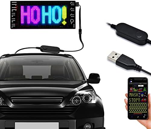 Timelux Smart LED Sign, Car Sign by Bluetooth APP,Flexible and Scrolling LED Matrix Panel, LED Display Board for Shop, Bar, Store and Business