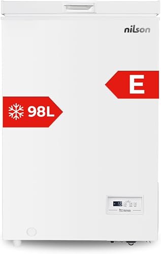 Nilson Congelador Horizontal Blanco NCH1001EDC. Capacidad 98 Litros, Dual Cooling, 4 Star, Modo Super Congelación, Tecnología Cíclica, Puerta Abatible, 1 Cesta, Bajo nivel Sonoro, Clase E          [Clase de eficiencia energética E]