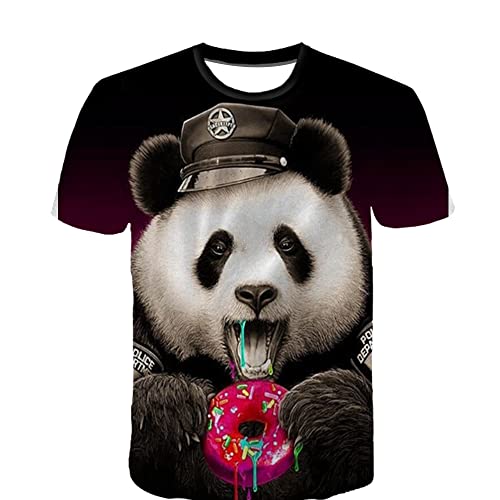 Cxtijkerw T-Shirt imprimé Panda T-Shirt Graphique imprimé en 3D Intéressant été/Printemps T-Shirt imprimé en 3D pour la Taille supérieure S-3XL Cover