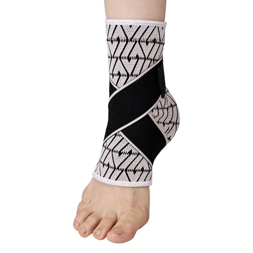 Image of Dr Fitzy Neuro Ankle Binder Cap for Pain Relief, 3d Compression Neuropathy Socks with Ankle Belt Band, Ortho Leg Ankle Support Women and Men, Orthopedic Foot Sleeve Brace with Anti Slip Grip (Pink, One Size)