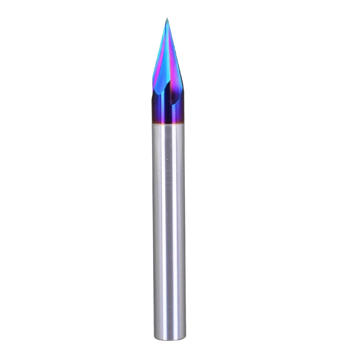 1/4" Shank 30 Degree Engraving Bit Carbide CNC Chamfer End Mill, 3-Flute V Groove Router Bit with Blue NACO Coating for Carving Engraving…