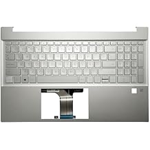 Laptop Replacement Keyboard Compatible for HP Pavilion 15-EG0025CL 15-EG0053CL 15-EG0070WM 15-EG0073CL 15-EG0076NR 15-EG0079NR Latin Layout No Backlit with Palmrest Upper Cover Case Silver