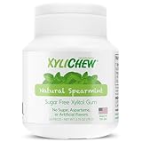 Xylichew Xylitol Chewing Gum - Non GMO, Zero Aspartame, Gluten Free, Sugar Free Gum - Natural Oral Care, Relieves Bad Breath and Dry Mouth - Spearmint, 60 Count