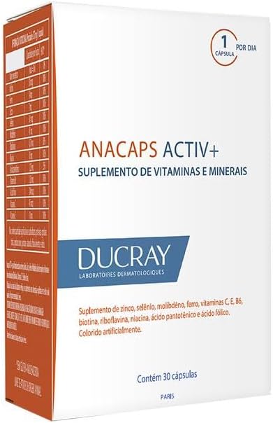 Anacaps Activ+ Food Supplement - for Sudden and Chronic Hair Loss - 30 Capsules