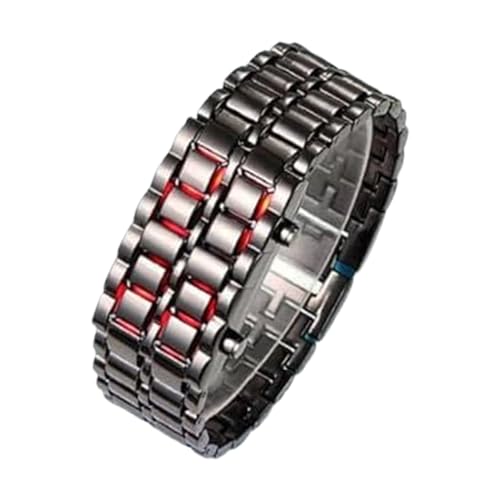 Reloj Digital   Acero Inoxidable Doble Pantallas LED, Dispositivo Preciso | Reloj Pulsera Digital Impermeable Para Familia Amigos Oficina Eventos Sociales Vacaciones Interior Exterior Hombre Juego