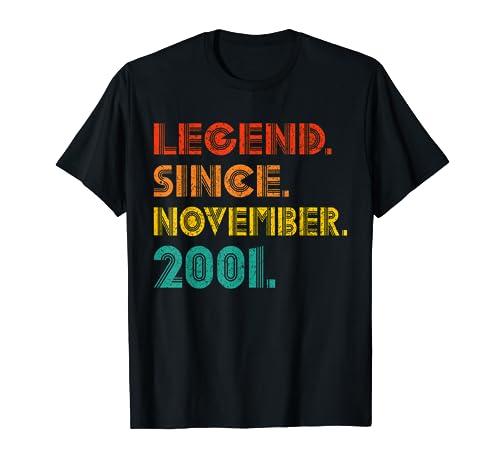 Legend Since November 2001 Birth Of Birthday Idea Legendary Camiseta
