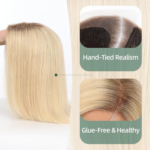 Image of Blonde Wig Human Hair Pre Plucked Straight Short Bob Wigs 5x6 UHD Lace Front Wigs Remy Real Human Hair for Women 14Inch