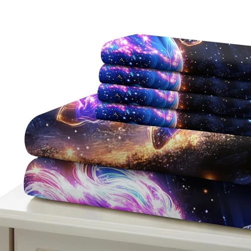 Housse de couette licorne 135x200 parure lit microfibre single - 7
