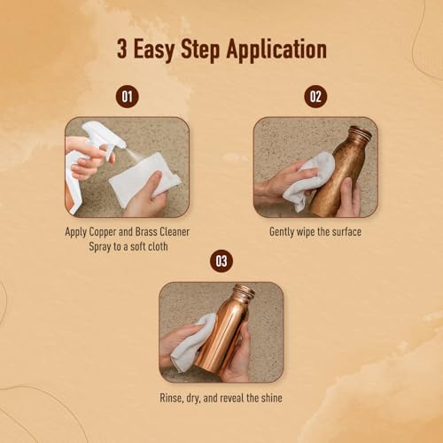 Image of Amazon Brand - Presto! Copper & Brass Cleaner Spray | 1 L (500 Ml x Pack of 2) | For Fixtures, Utensils, Artifacts & Jewellery