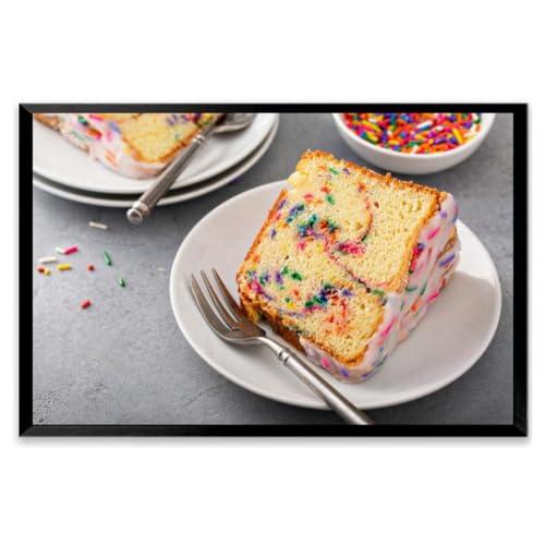 Celebration funfetti birthday pound cake sprinkles Black Framed Canvas Wall