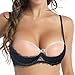 Open 1/4 Cup Push Up Shelf Bra Lingerie Womens Sexy Lace Underwire See Through Bralette Padded Bra Top Underwear
