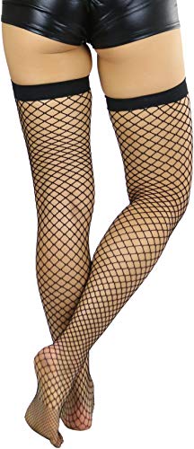 ToBeInStyle Women's Satin Bow Spandex Mini Diamond Net Thigh Hi2