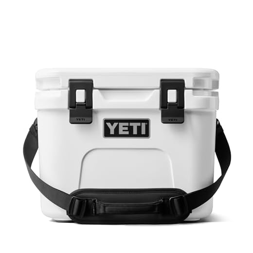 YETI Roadie 15 Hard Cooler with DoubleDuty Shoulder Strap, White