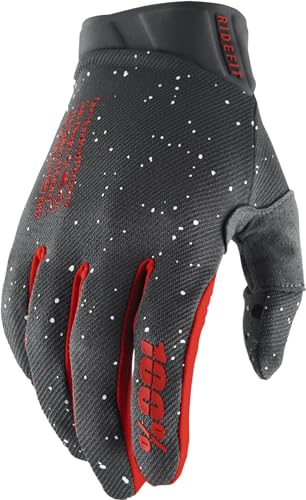 Gants Ridefit 100% Mars ajustés et respirants gris rouge taille M